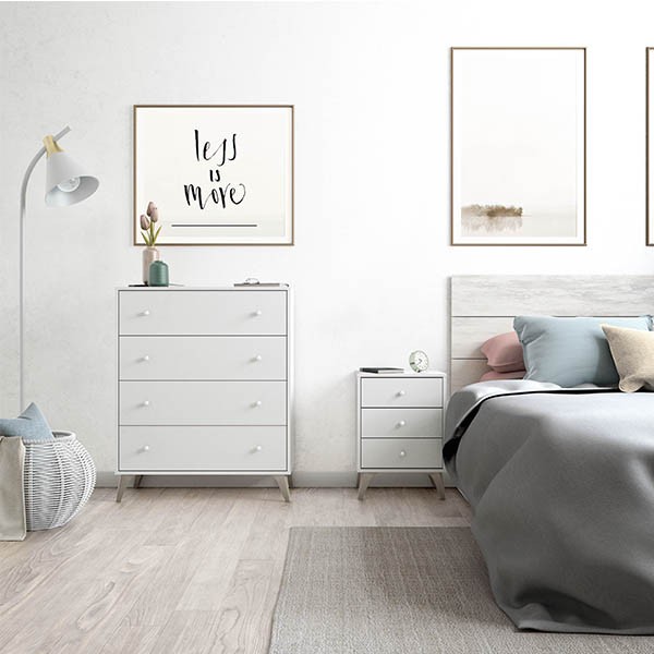 Cómoda con 4 cajones SONNER - melamina Blanco