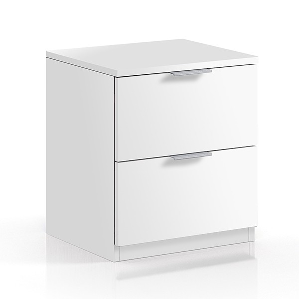 Mesita con 2 cajones SUPRA – melamina efecto Blanco