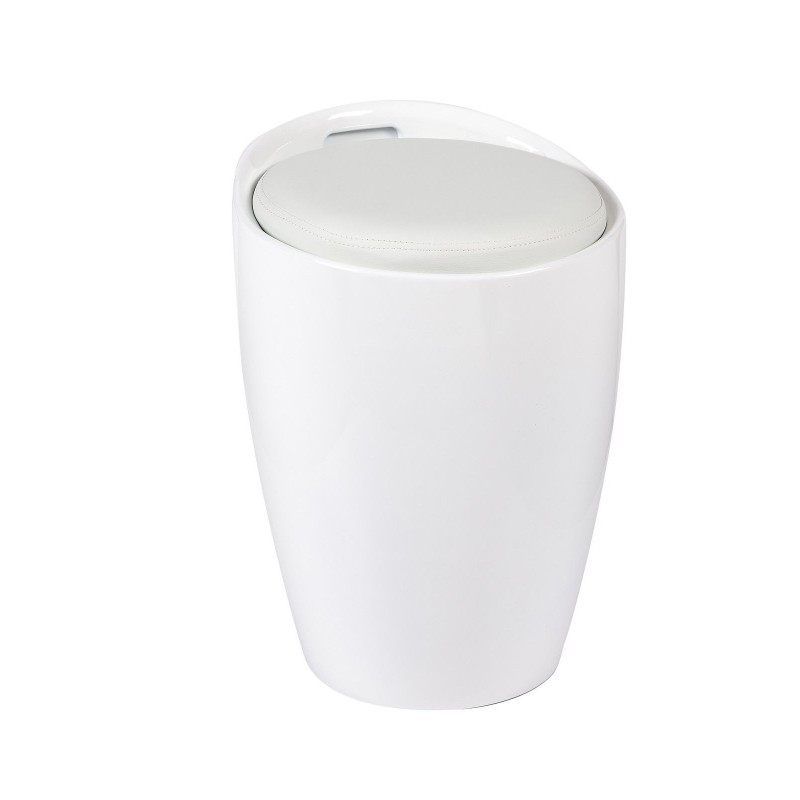 Puff WALL – similpiel y ABS Blanco