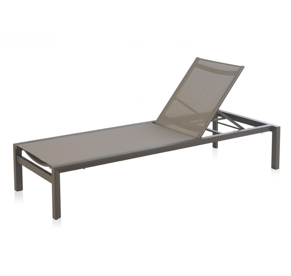 Tumbona DECK – metal Taupe – textilene Taupe