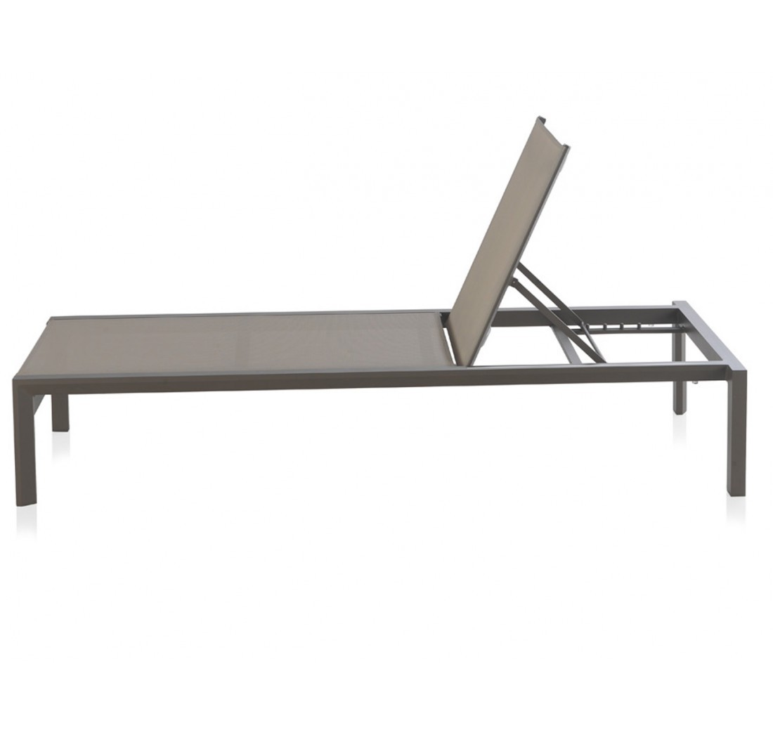 Tumbona DECK - metal Taupe - textilene Taupe