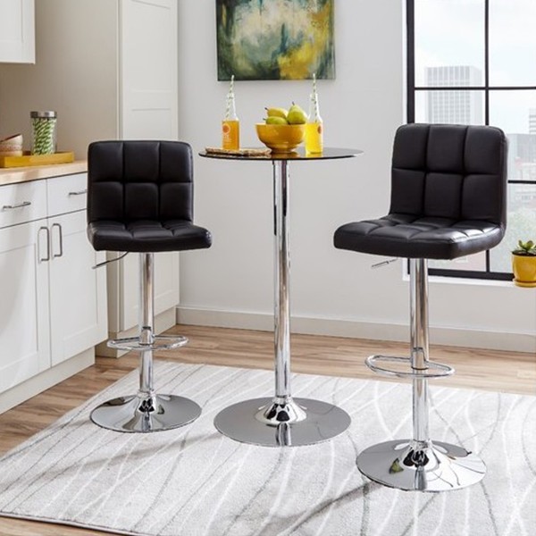 Taburete alto LECLERC - polipiel Negro