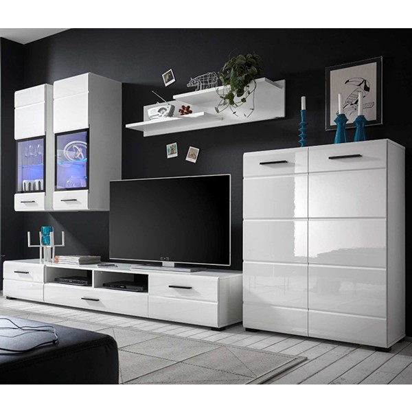 Conjunto de comedor IGNIS – melamina Blanco brillo