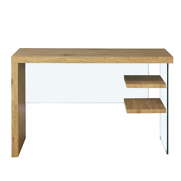 Mesa de escritorio STOL - melamina Roble - cristal