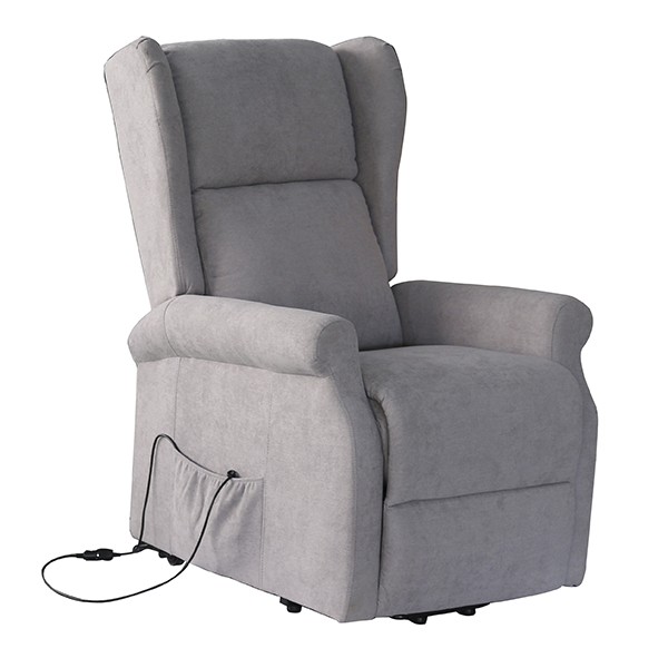 Sillón reclinable KLINITI con sistema de masaje – tela Gris Claro Sillón reclinable KLINITI con sistema de masaje – tela Gris Claro