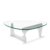 Mesa de centro NOGUCHI Style – cristal Transparente – madera de fresno Blanco