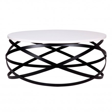Mesa de centro ANDGUA – madera Blanco – metal Negro