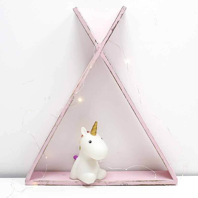 Estantería decorativa TIPI - madera Natural y Blanco