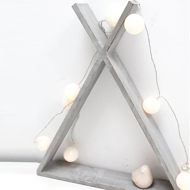 Estantería decorativa TIPI - madera Natural y Blanco