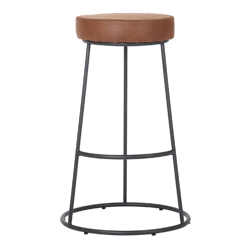 Taburete alto GANZO H75 - símil Piel - metal Negro