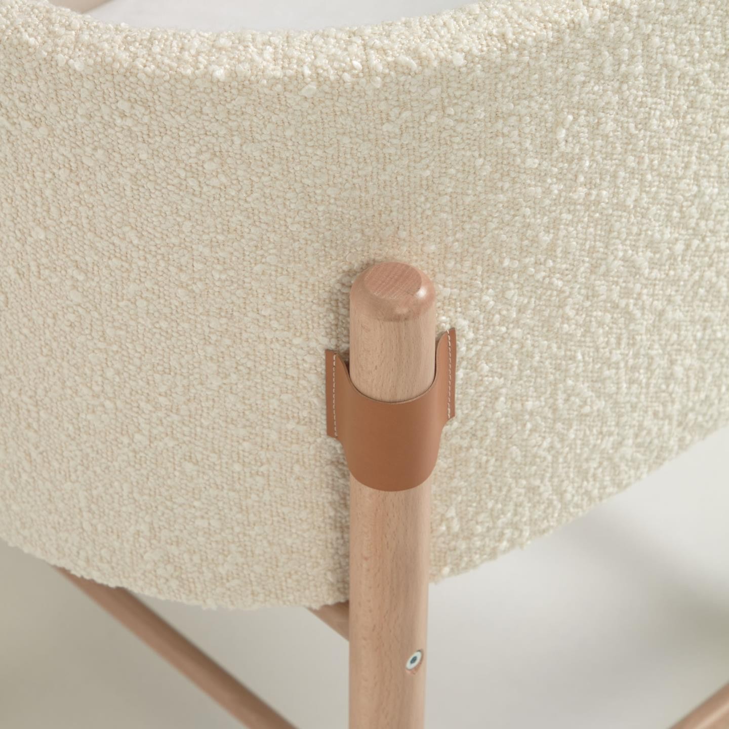 Moisés ADAN 80X46 - madera Haya - tejido Blanco