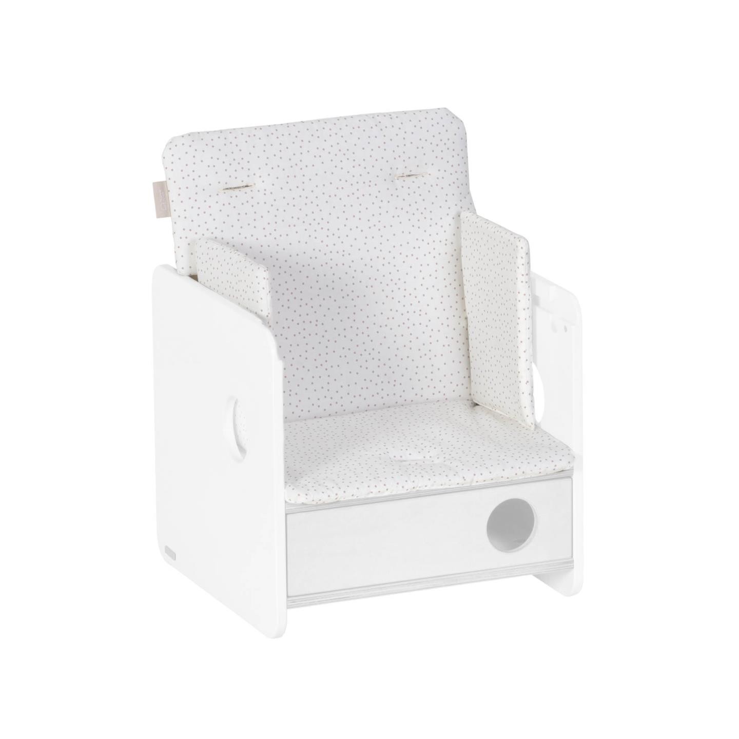 Cojín para silla BABY KRESLO – algodón Topos Rosa