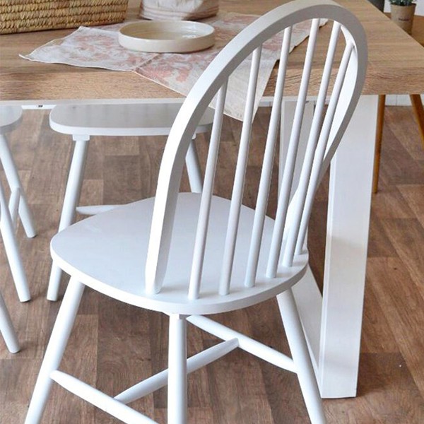 Silla de comedor Blanca WINDSOR ROUND