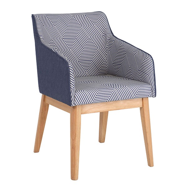 Butaca HEAT – tapizado Azul – madera de Roble