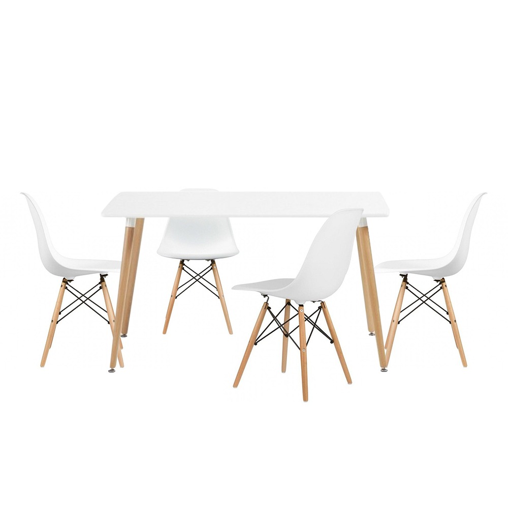 Pack de 4 sillas TOW WOOD + mesa BANDIK 140×80