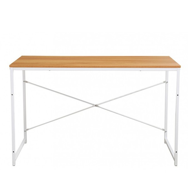 Mesa escritorio REIMANN 120X60 - DM natural - metal Blanco
