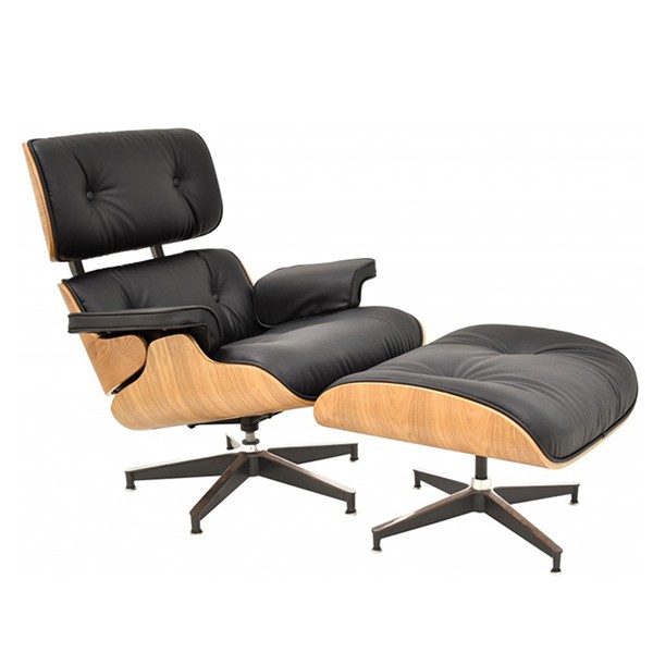 Sillón y ottoman LOUNGE RELAX – similpiel Negro – Fresno Sillón y ottoman LOUNGE RELAX – similpiel Negro – Fresno