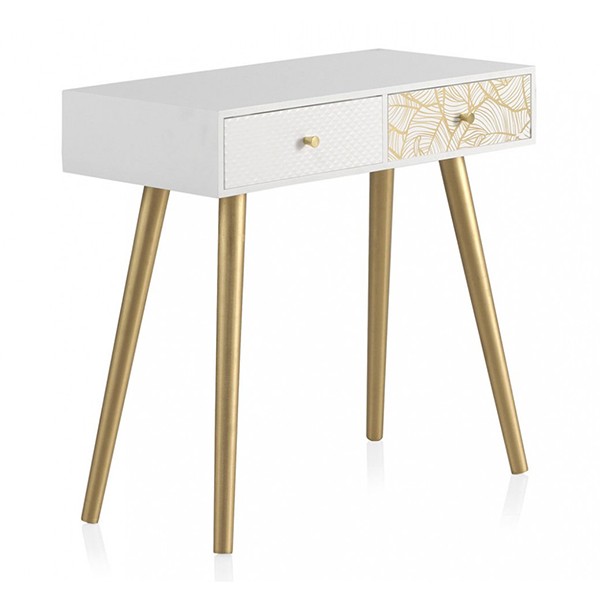 Consola SHEET 78×80 – DM Blanco – metal Dorado