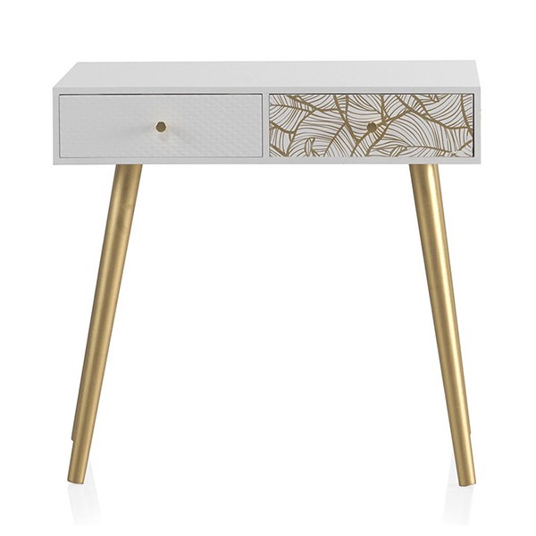 Consola SHEET 78x80 - DM Blanco - metal Dorado