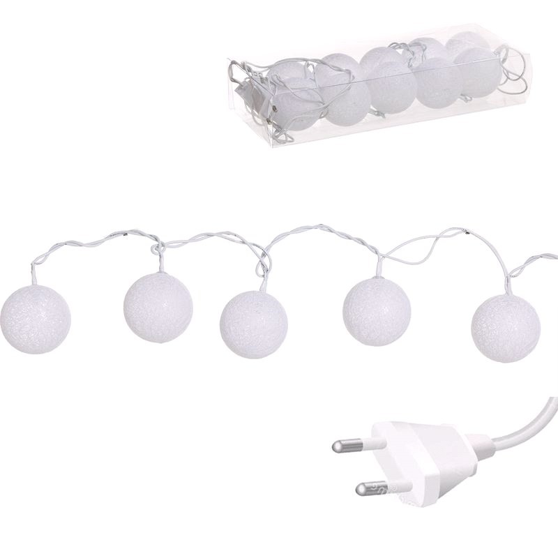 Guirnalda LED decorativa DELA  – algodón Blanco