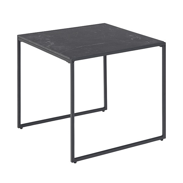 Mesa auxiliar KOKUA 50×50 – melamina y metal Negro