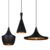 Pack 3 lámparas de suspensión BEAT Style – Acero Negro