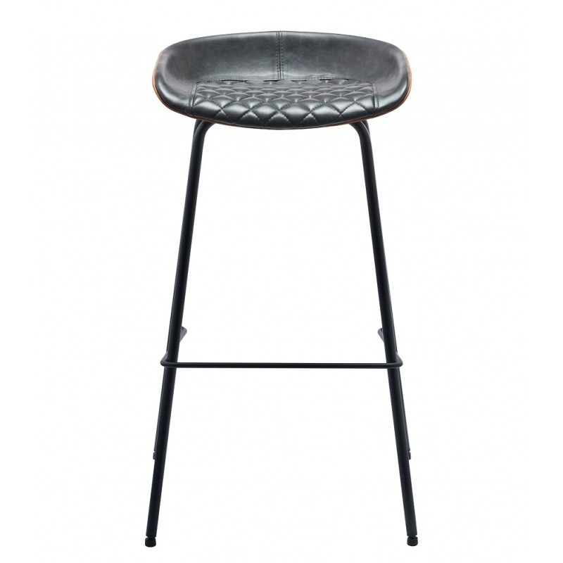 Taburete alto GLEND H77 - similpiel Marrón y Negro