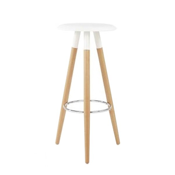 Taburete alto OSYLIA H78 – madera y plástico Blanco