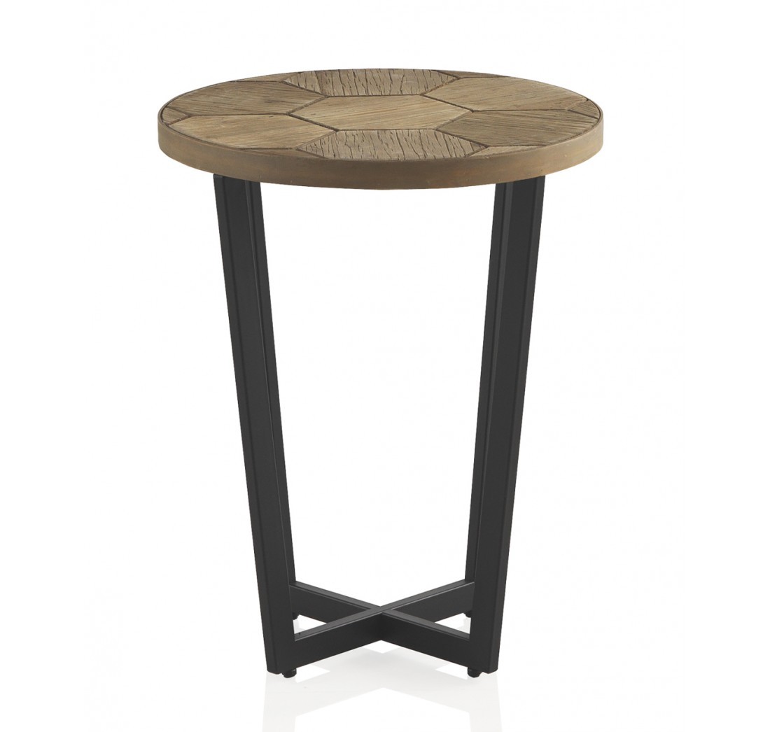 Mesa auxiliar HONEY H55 - madera fresno - metal negro
