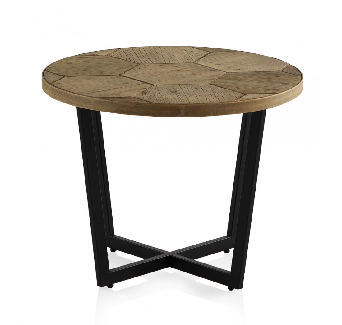 Mesa auxiliar HONEY H47 - madera Fresno - metal Negro