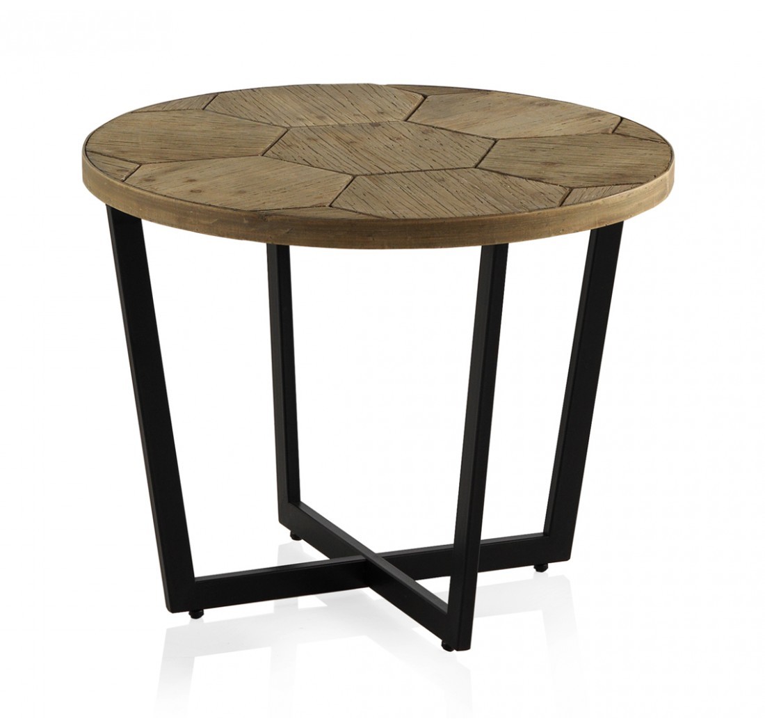 Mesa auxiliar HONEY H47 – madera Fresno – metal Negro