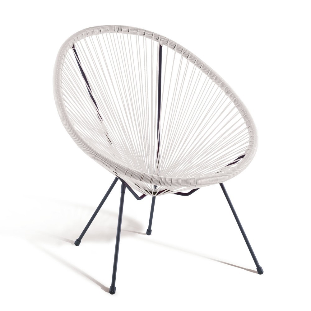 Silla de exterior Blanco PE ACAPULCO MÉXICO ROUND Style