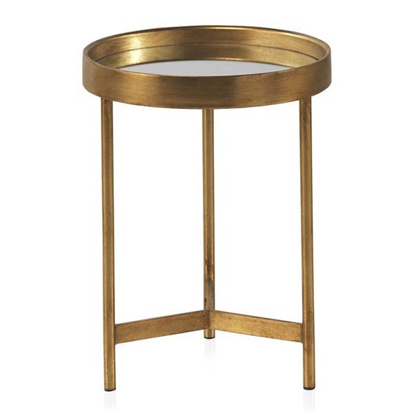 Mesa auxiliar HOLLY – metal Dorado – cristal