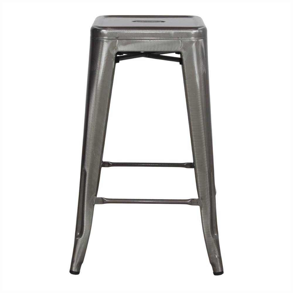 Taburete alto TOLIX H76 Style - Acero cepillado