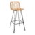 Taburete alto GIGI H74 – metal Negro – rattan sintético Natural