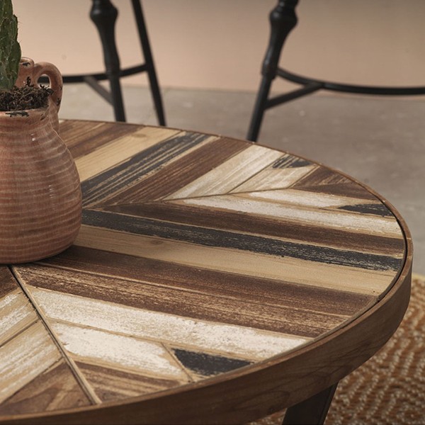 Mesa de centro ENYA - madera Abeto - metal Negro