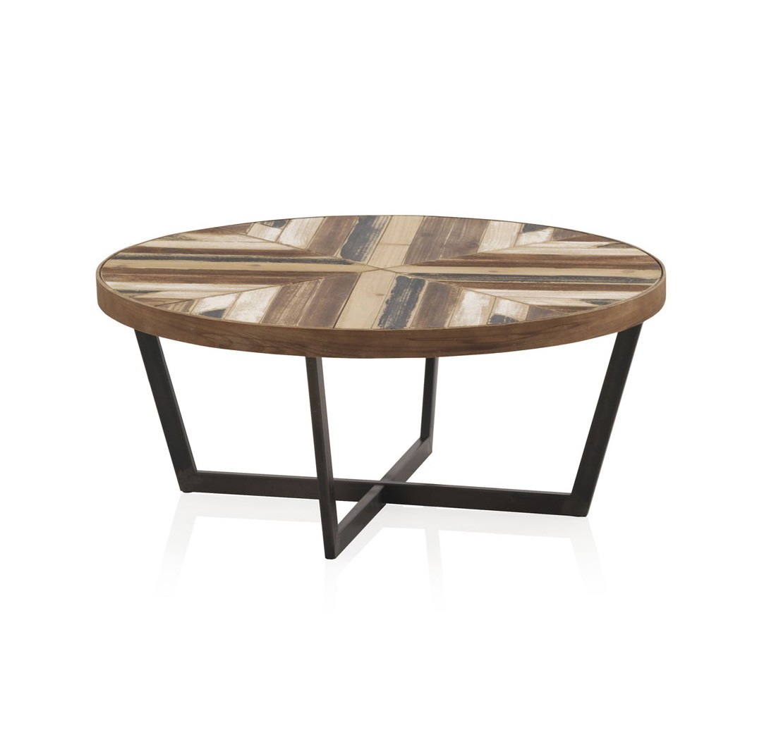 Mesa de centro ENYA – madera Abeto – metal Negro Mesa de centro ENYA – madera Abeto – metal Negro