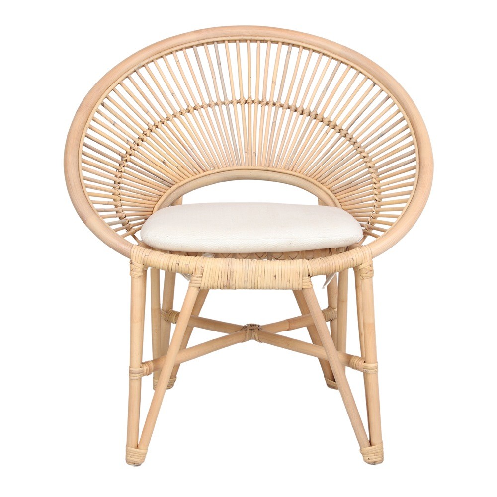 Silla NASHIK - rattan Natural - cojín blanco