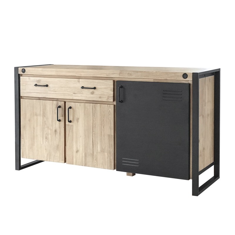 Aparador SERLEO 160x45 - madera de acacia Natural - metal