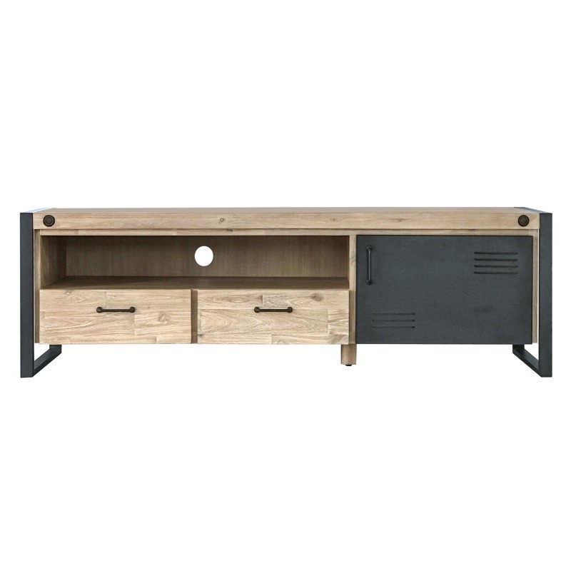 Mueble TV SERLEO 165×45 – madera de acacia Natural – metal Mueble TV SERLEO 165×45 – madera de acacia Natural – metal