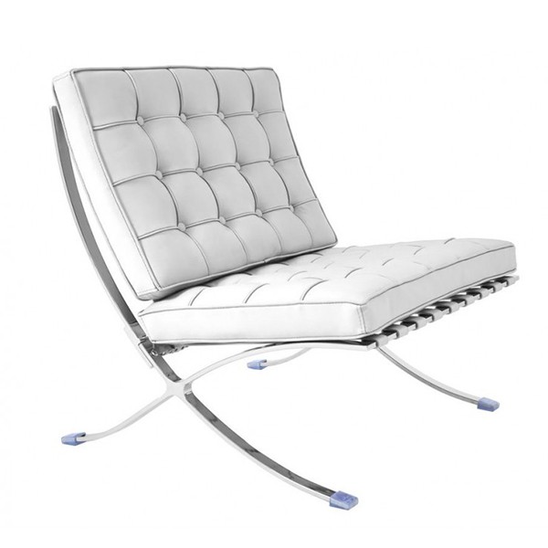 Sillón BARCELONA – piel Blanca