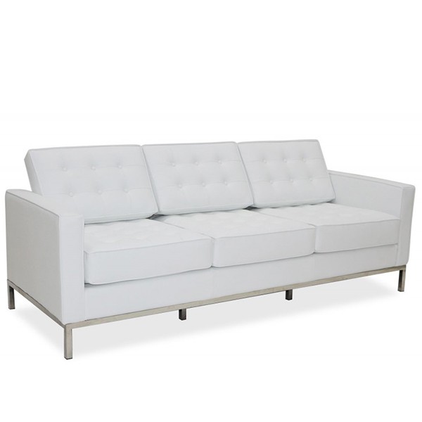 Sofá 3 plazas BRICKEL – similpiel Blanco Sofá 3 plazas BRICKEL – similpiel Blanco