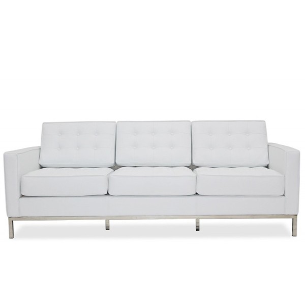 Sofá 3 plazas BRICKEL - polipiel Blanco