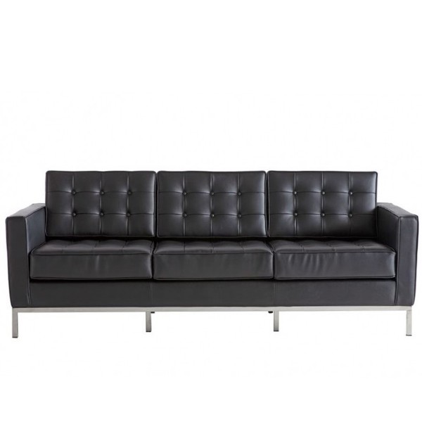 Sofá 3 plazas BRICKEL - polipiel Negro