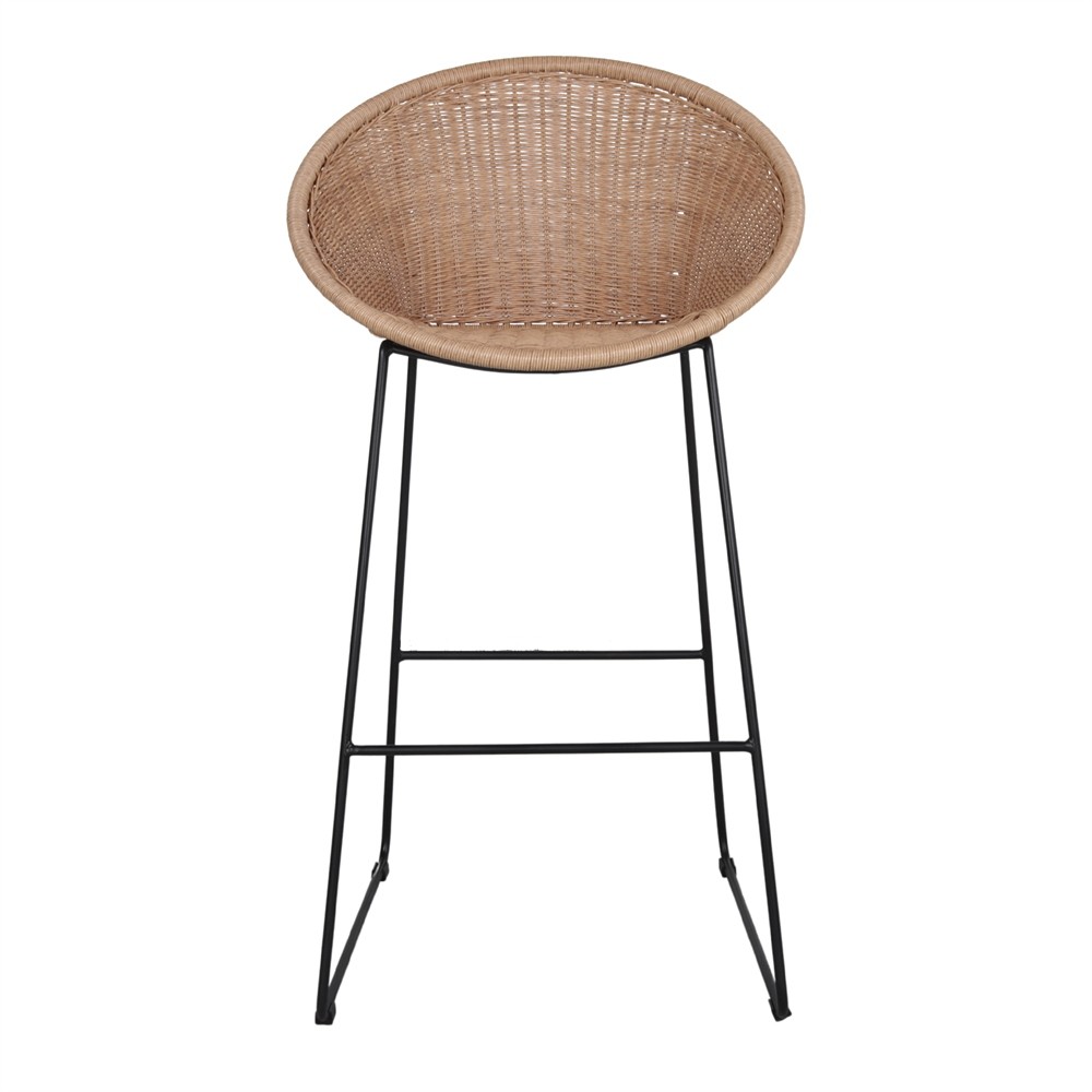 Taburete alto TAILANDIA - rattan Sintético - metal Negro