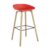 Taburete alto KAWA H75 – polipropileno Rojo – metal efecto madera