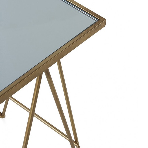 Mesa auxiliar EVORA - metal Dorado - cristal