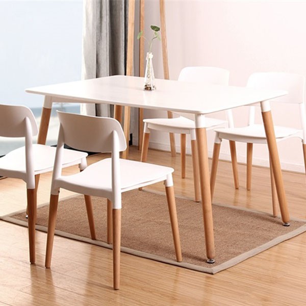 Silla CRASS - madera Haya - plástico Blanco