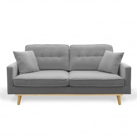 Sofá ROSIC – tejido Antracita – madera Natural