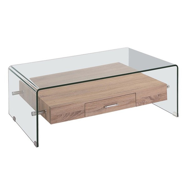 Mesa de centro FILLET 110×55 – cristal – madera Mesa de centro FILLET 110×55 – cristal – madera